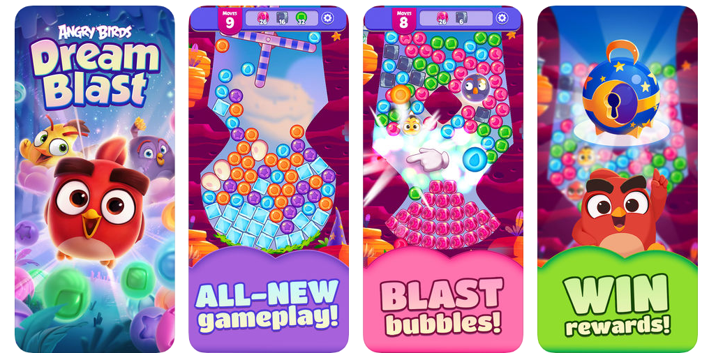 Angry Birds Dream Blast لعبة ألغاز جديدة مع أسلوب لعب جديد