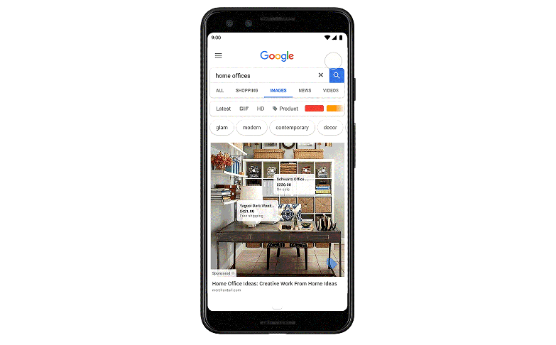 قوقل تختبر ميزة إظهار إعلانات لبيع المنتجات في بحث الصور