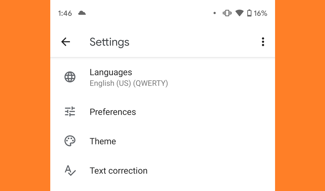 قوقل تختبر إضافة رموز تصميمها "ماتيريال" لصفحة إعدادات لوحتها Gboard