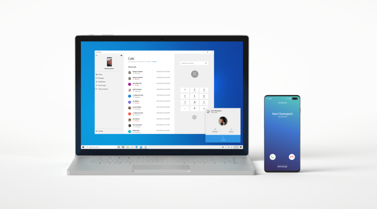 تطبيق مايكروسوفت Your Phone يتيح استقبال المكالمات من هاتف أندرويد على ويندوز 10