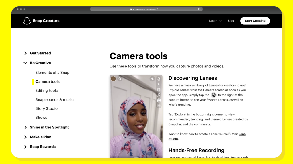 سناب تُطلق "مركز صانعي المحتوى" لتمكين المُستخدمين من استخدام سناب شات بأسلوب احترافي وإبداعي